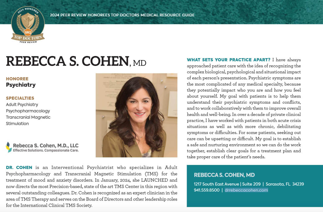 SRQ Magazine | Top Doctors Medical Resource – Rebecca S. Cohen, MD